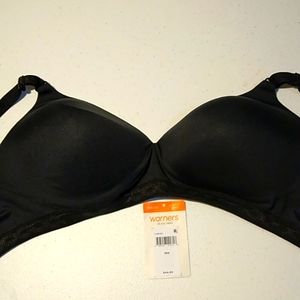 New Warner's Wireless Lightly Lined Bra 38 D Black